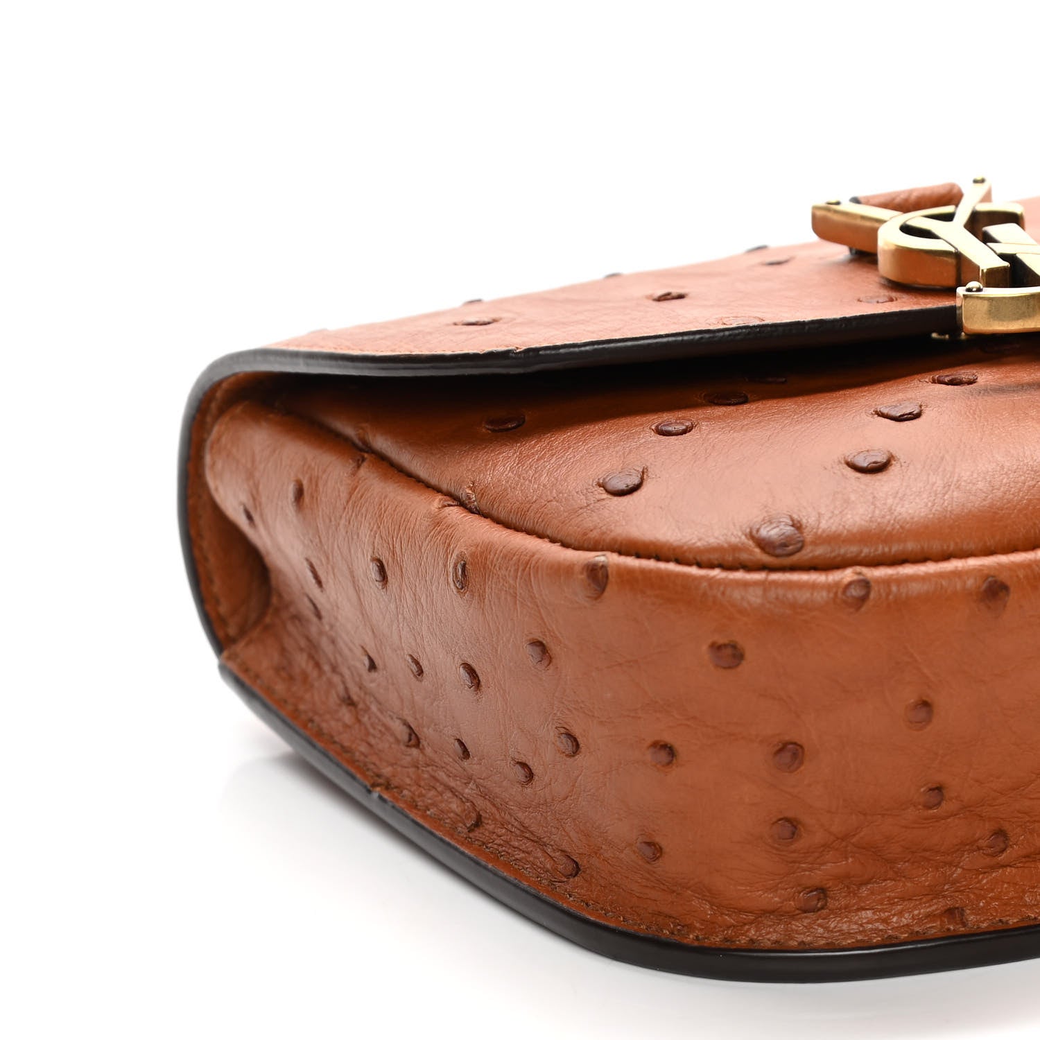 Saint Laurent Ostrich Mini Classic Monogram Kaia Satchel Brick 7 of 9