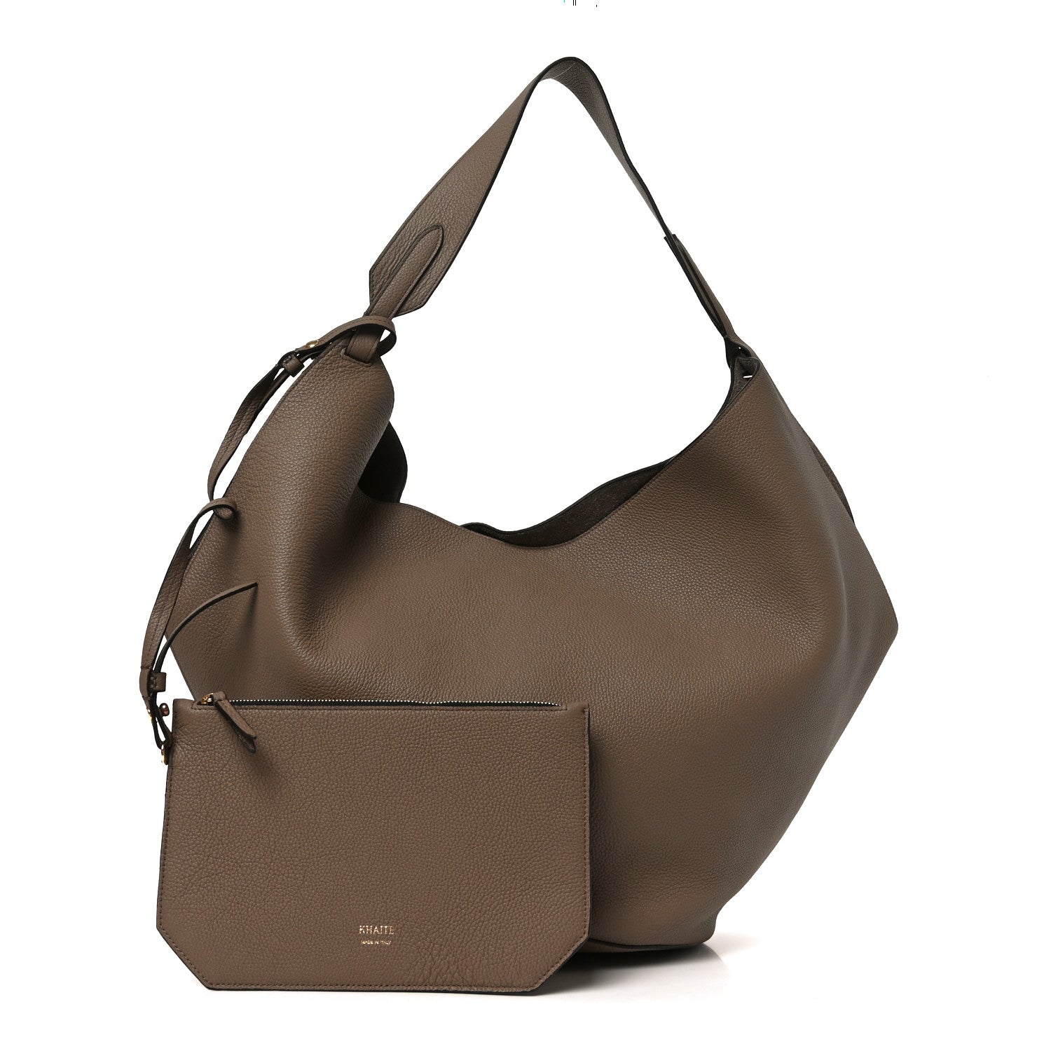 Khaite Pebbled Sport Calfskin Medium Lotus Tote Mokka 3 of 10