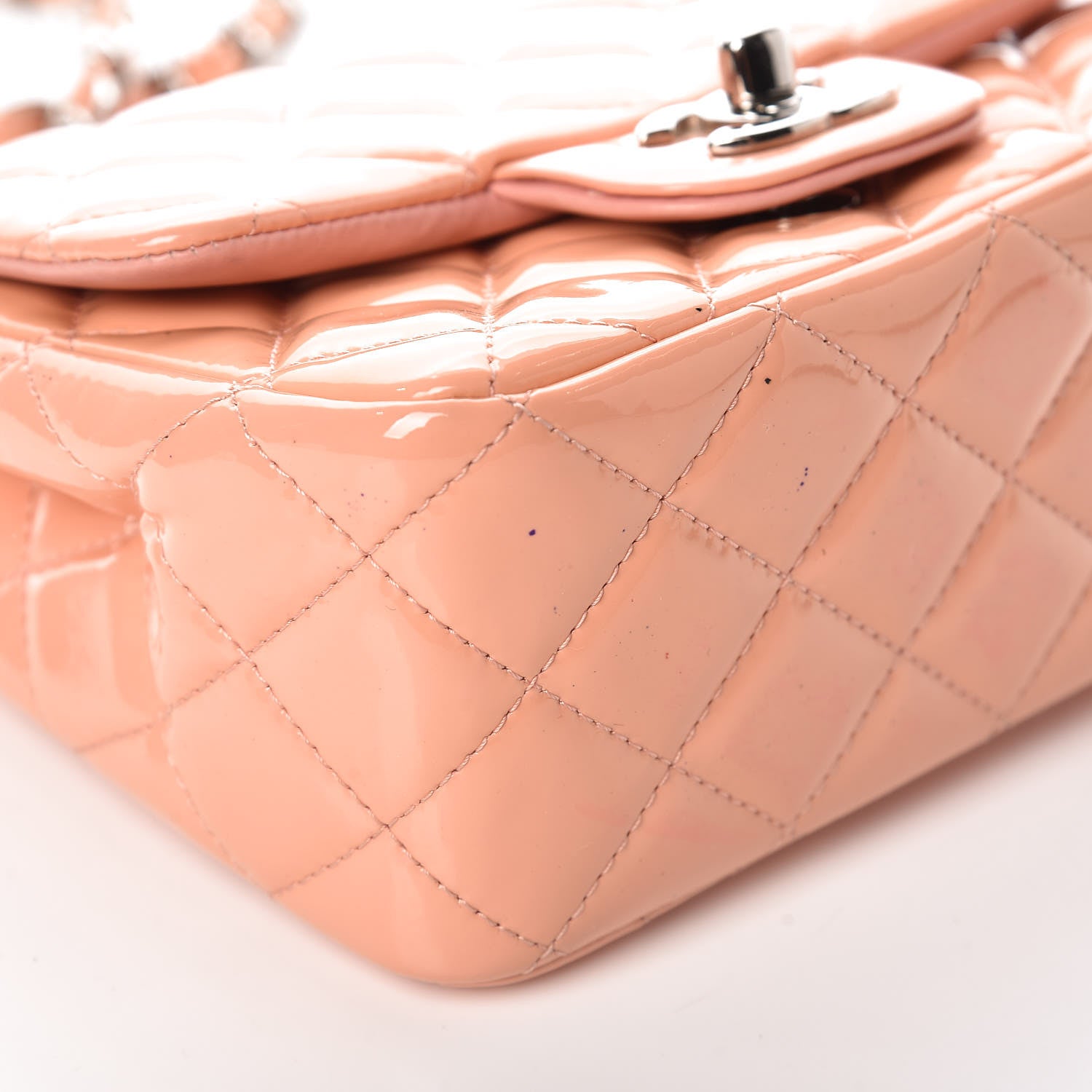 Chanel Patent Quilted Mini Square Flap Pink 6 of 10