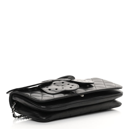 Chanel Lambskin Quilted Butterfly Clutch With Chain Black 4 of 14