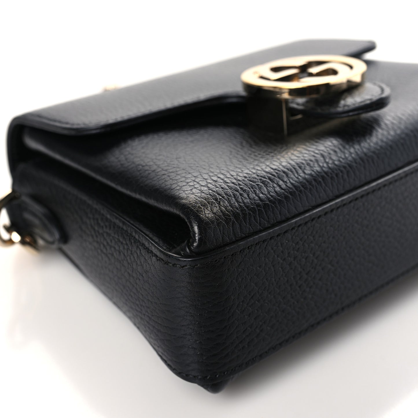 Dollar Calfskin Interlocking G Crossbody Bag Black