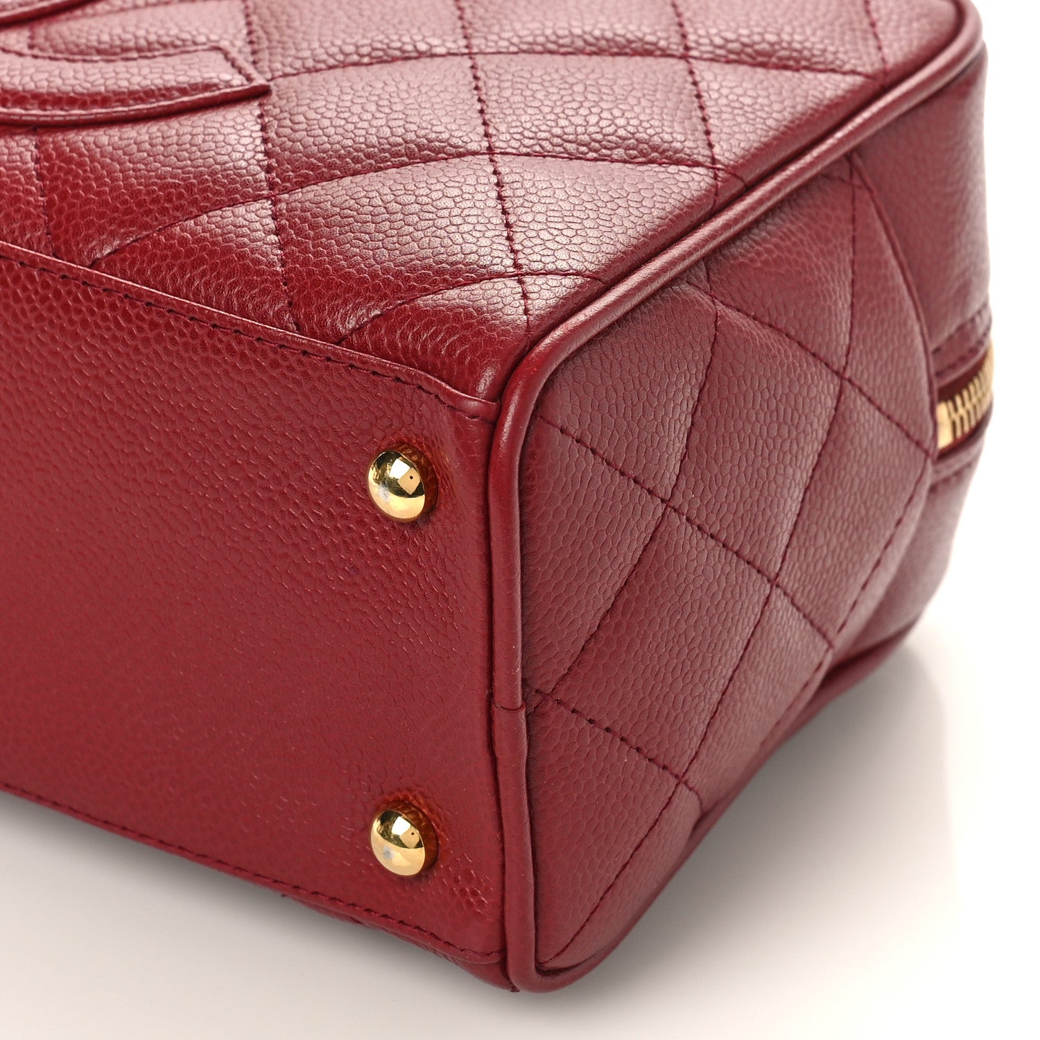 Chanel Caviar Quilted Small Bowler Dark Red 8 of 8
