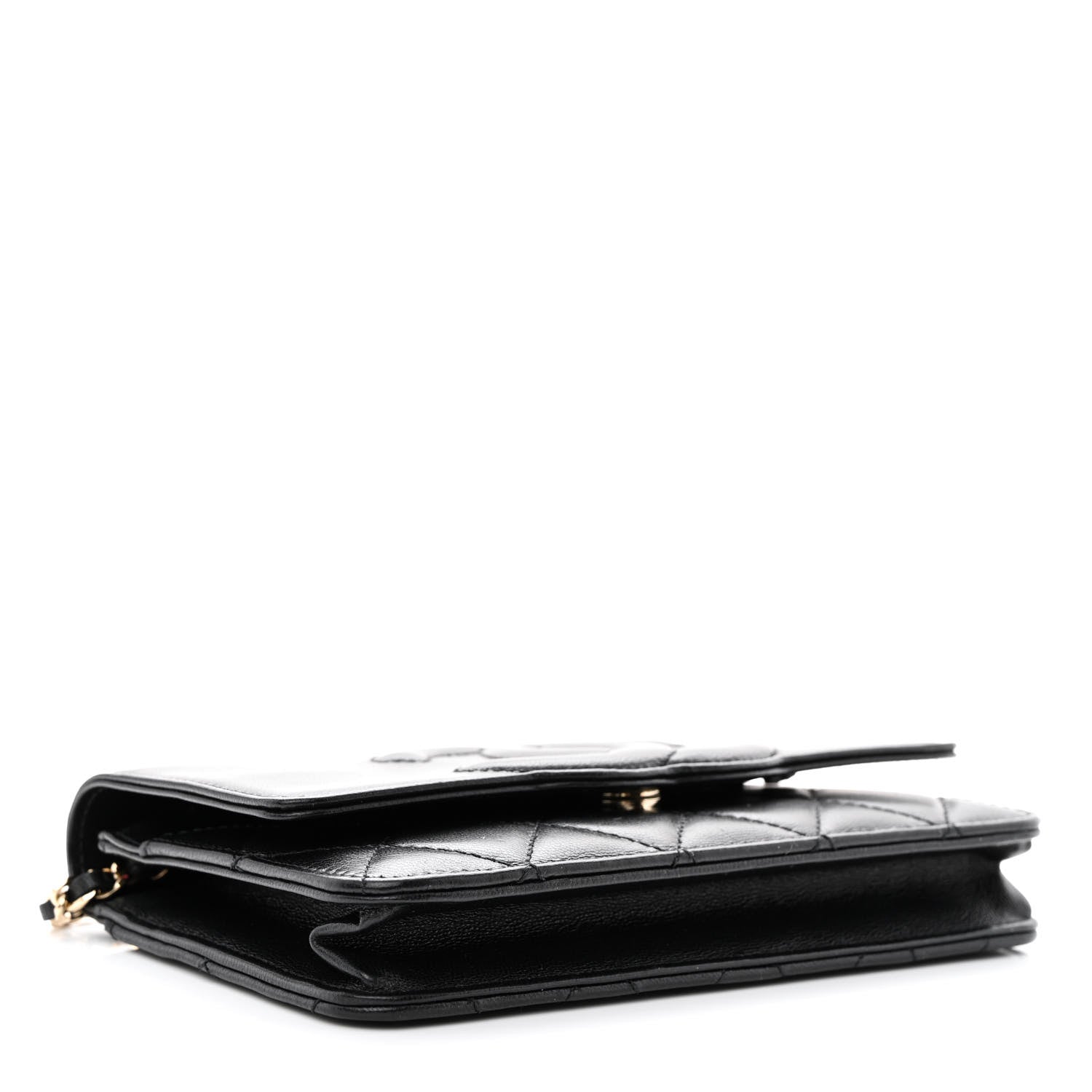 Chanel Goatskin Quilted Timeless CC Wallet On Chain WOC Black 4 of 13