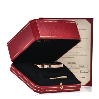Cartier 18K Pink Gold 4 Diamond LOVE Bracelet 19 6 of 6