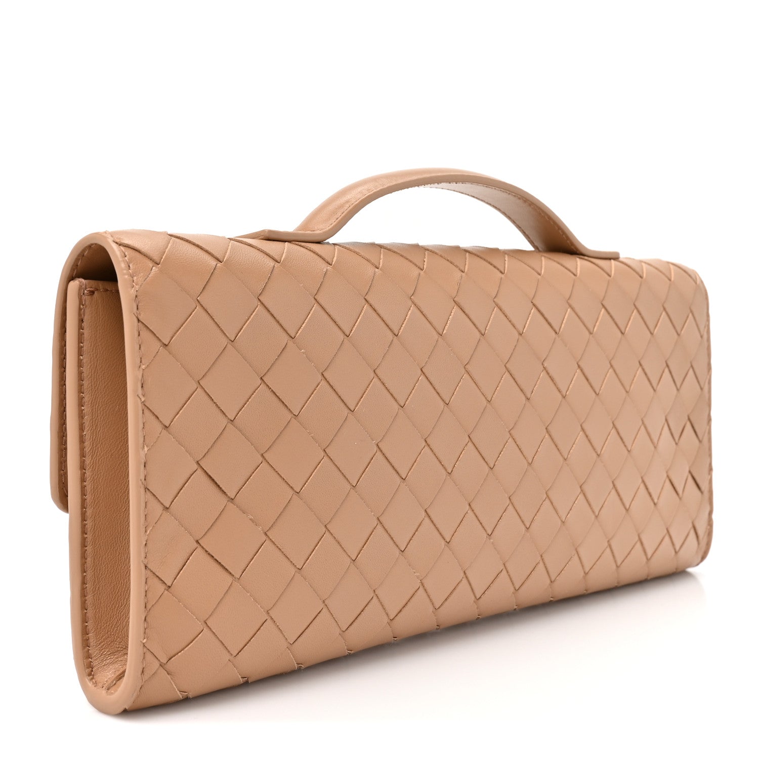 Bottega Veneta Nappa Intrecciato Long Andiamo Top Handle Clutch Pale Brown 3 of 10