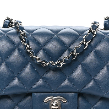 Chanel Lambskin Quilted Mini Square Flap Navy 8 of 10