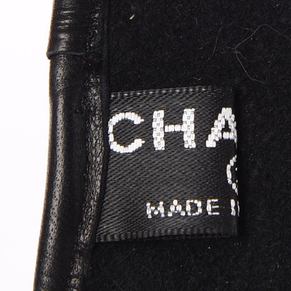 Chanel Lambskin Fingerless Chain Gloves 7 Black 6 of 8