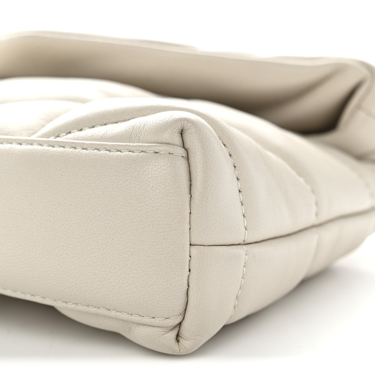 Lambskin Monogram Loulou Puffer Pouch Clutch Crema Soft