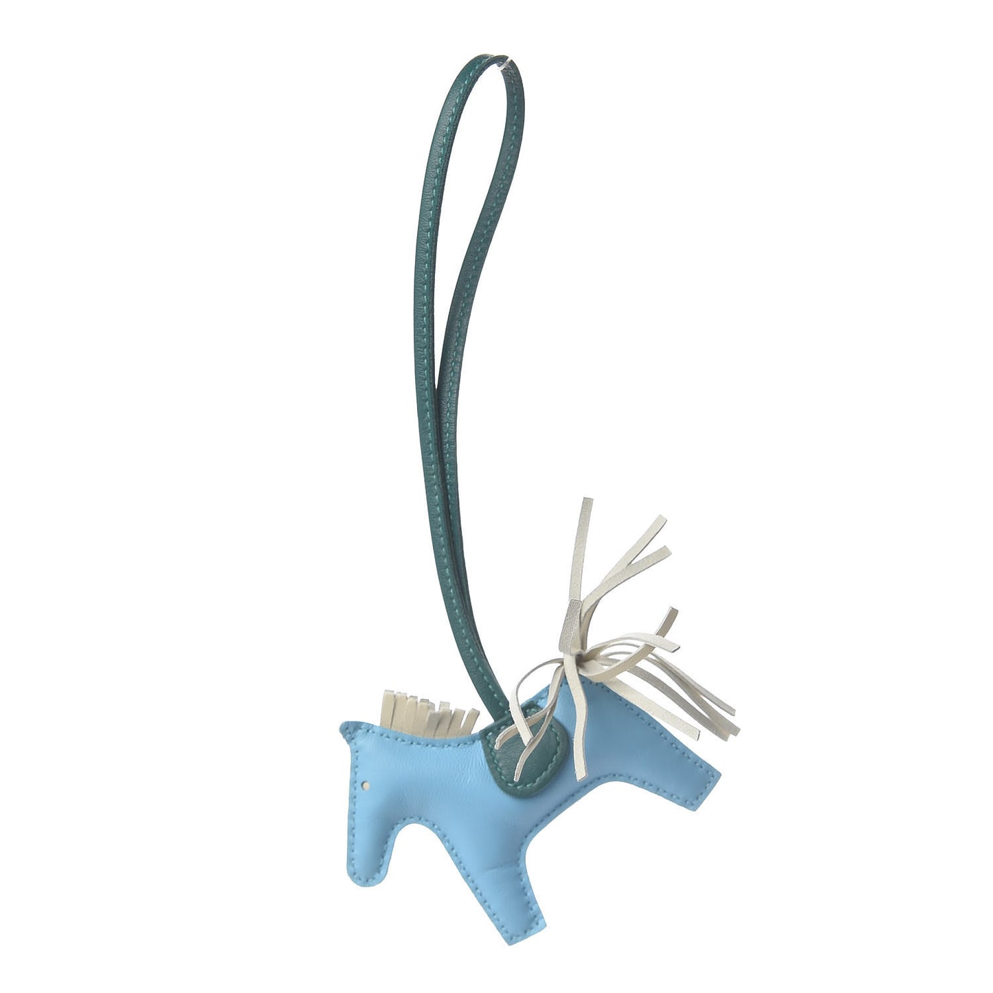 Milo Lambskin Grigri Rodeo Horse Bag Charm PM Celeste Malachite Craie