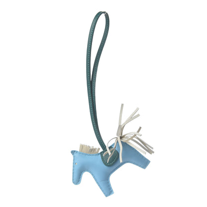 Hermes Milo Lambskin Grigri Rodeo Horse Bag Charm PM Celeste Malachite Craie 1 of 4