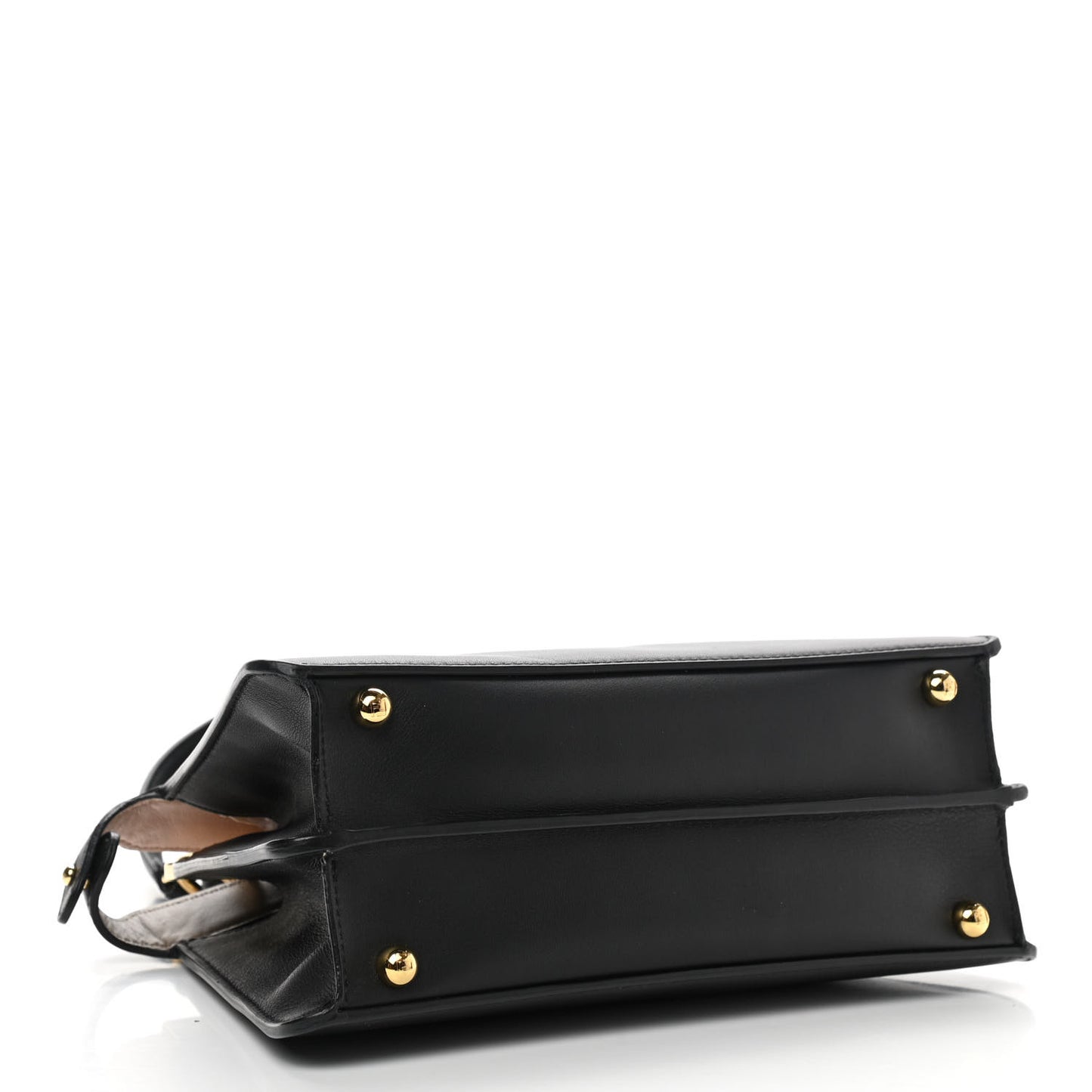 Vitello Seta Nappa Bi-Color Small Peekaboo I SEE U Satchel Black Light Rose Tortora