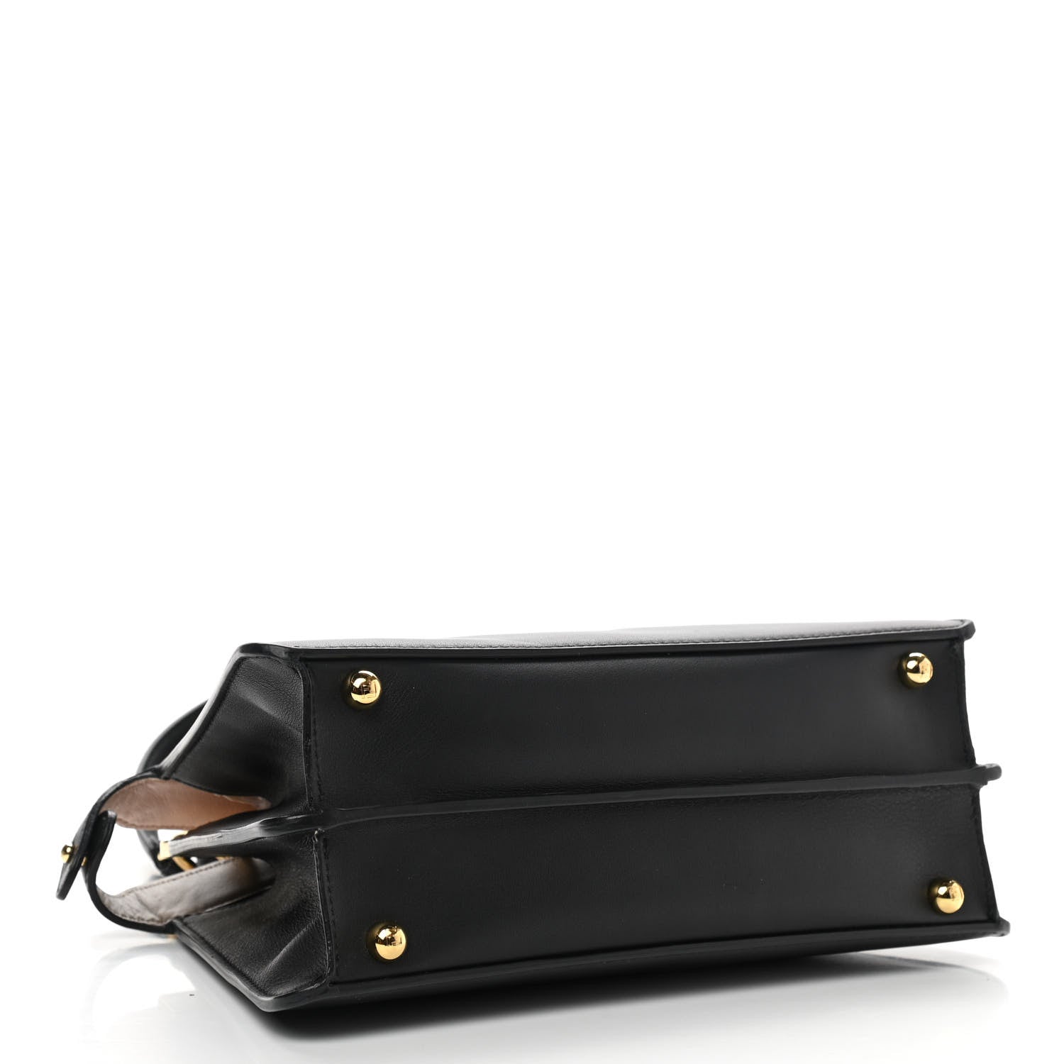 Fendi Vitello Seta Nappa Bi-Color Small Peekaboo I SEE U Satchel Black Light Rose Tortora 3 of 11