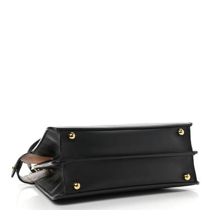Fendi Vitello Seta Nappa Bi-Color Small Peekaboo I SEE U Satchel Black Light Rose Tortora 3 of 11