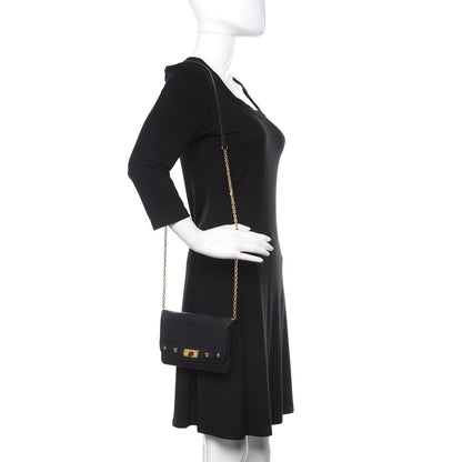 MCM Grained Calfskin Studded Crossbody Bag Black 2 of 15