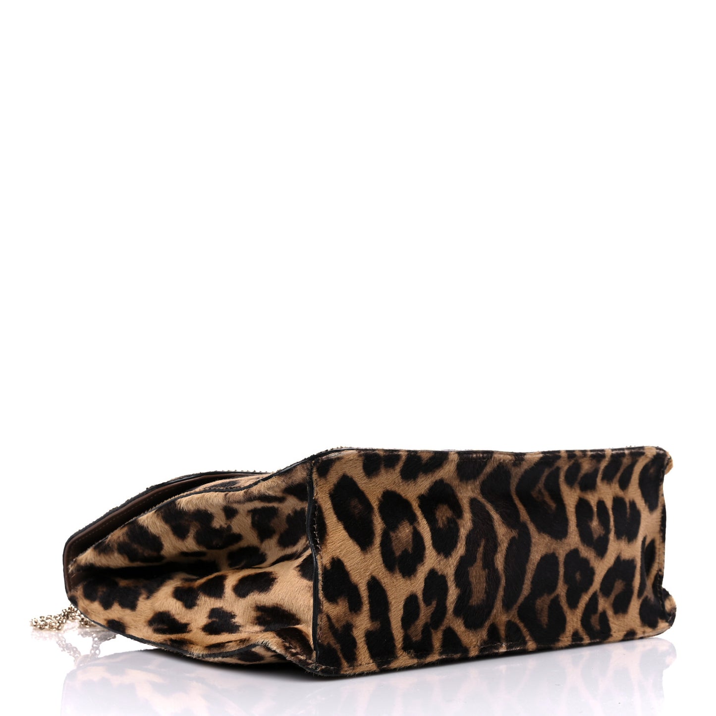 Calf Hair Leopard Print Large Glam Lock Rockstud Flap