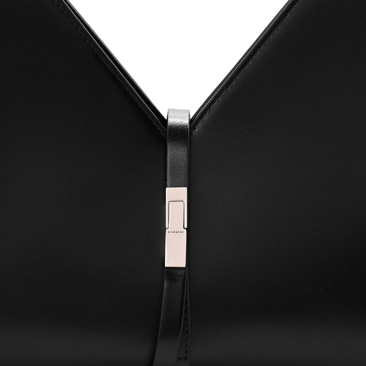 Box Calfskin Small Cut Out Shoulder Bag Black