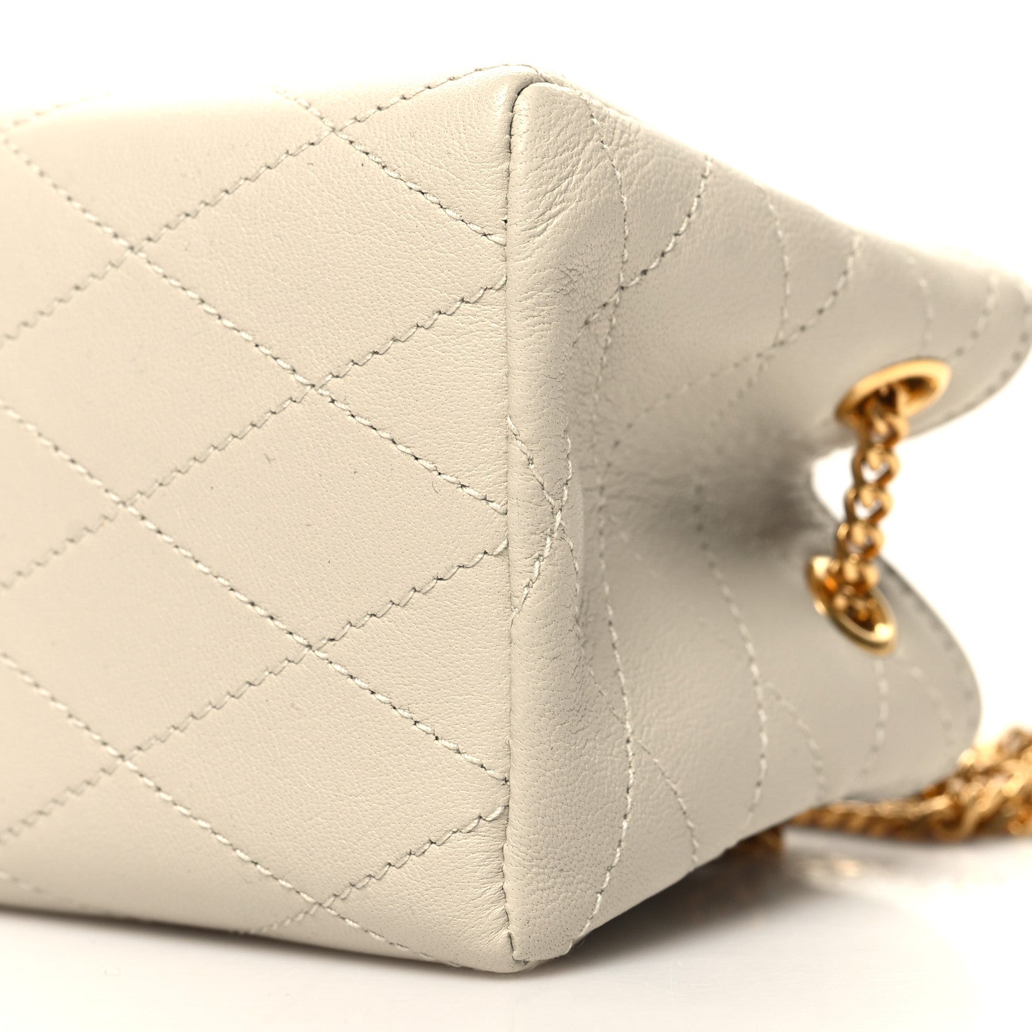 Saint Laurent Lambskin Quilted Baby Bucket Bag Crema Soft 9 of 10