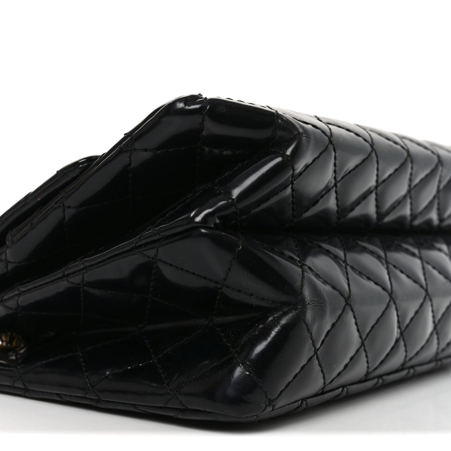 Patent Quilted Accordion Reissue 2.55 Flap Black