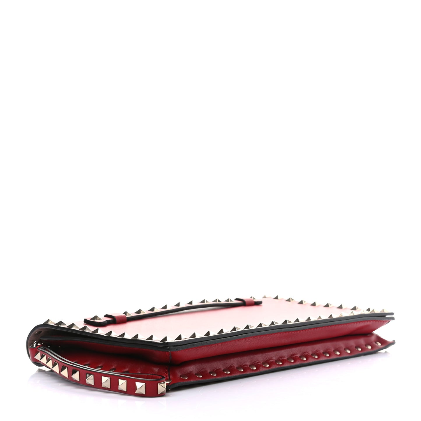 Nappa Rockstud Wristlet Clutch Rosso Valentino