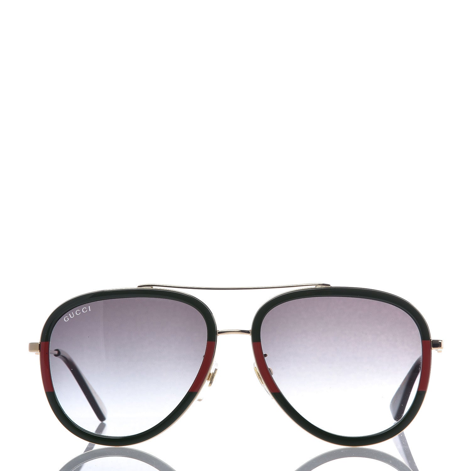 Gucci Web Aviator Sunglasses GG0062S Green Red 2 of 8