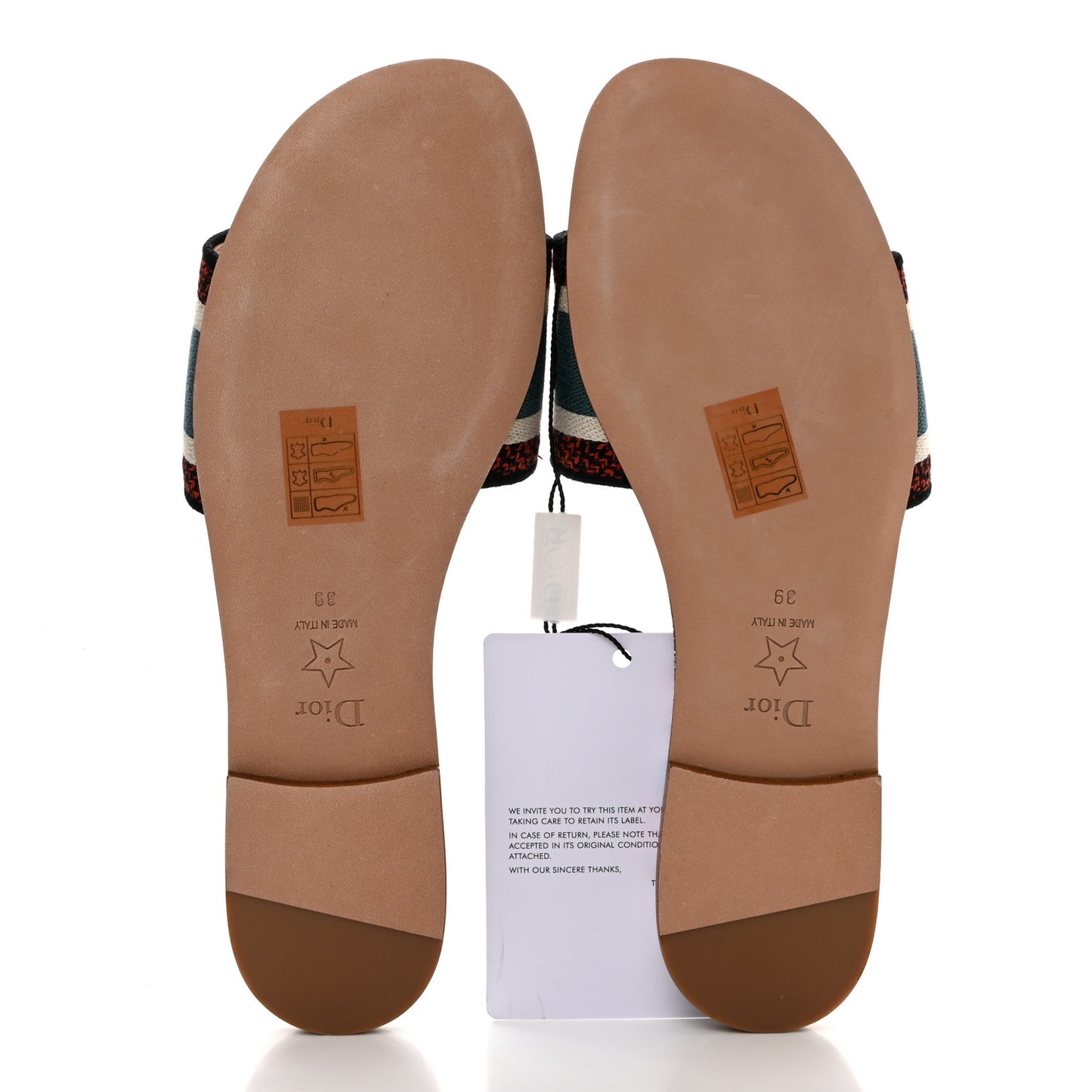 Canvas Embroidered Zodiac Dway Mules Slide Sandals 39 Latte Multicolor