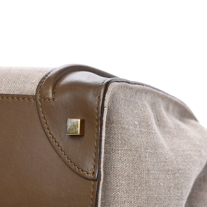 Celine Natural Canvas Smooth Calfskin Mini Luggage Brown 11 of 21