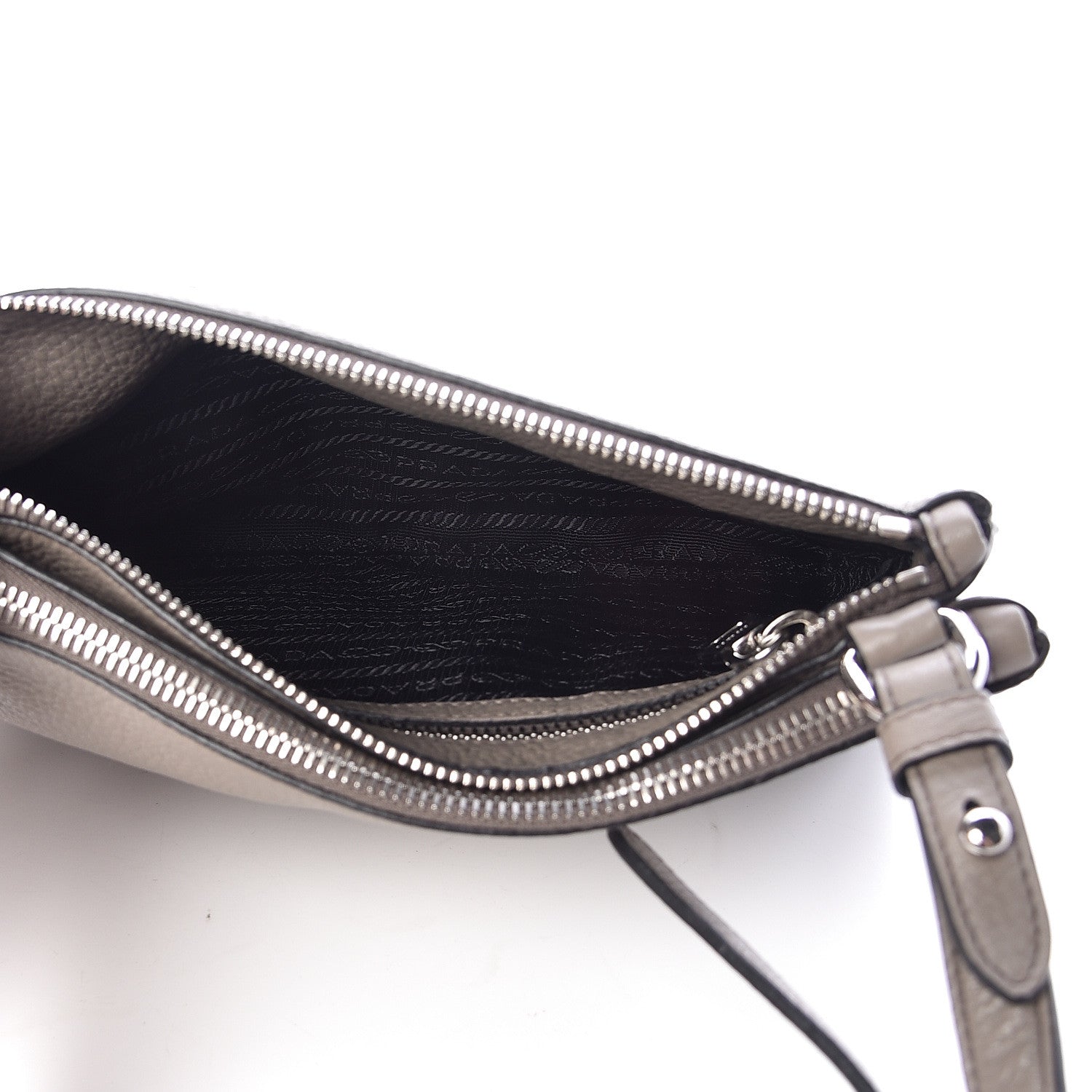 Prada Vitello Phenix Double Zip Crossbody Bag Argilla 482217