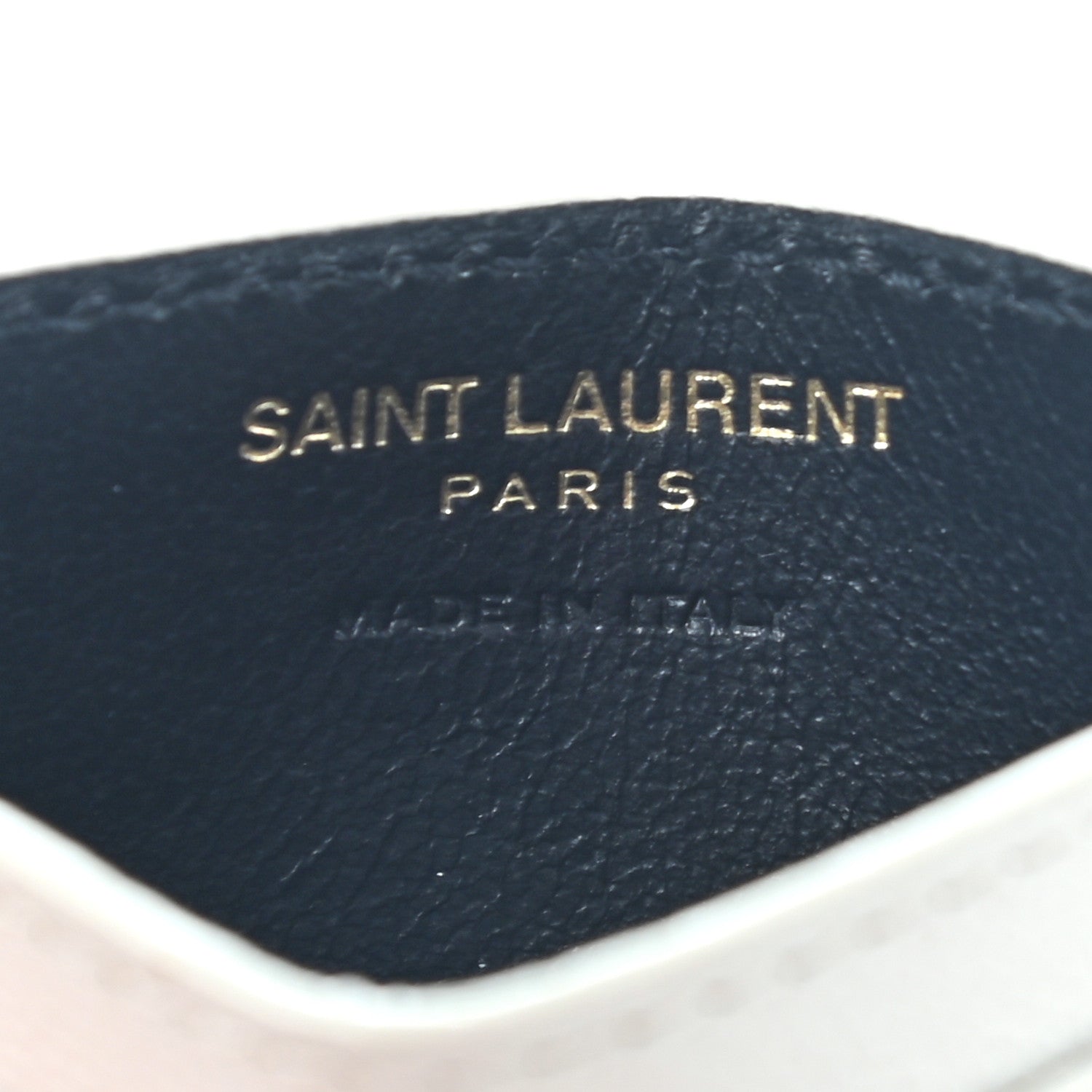 Saint Laurent Grain De Poudre Matelasse Chevron Monogram Credit Card Case Crema Soft 6 of 11