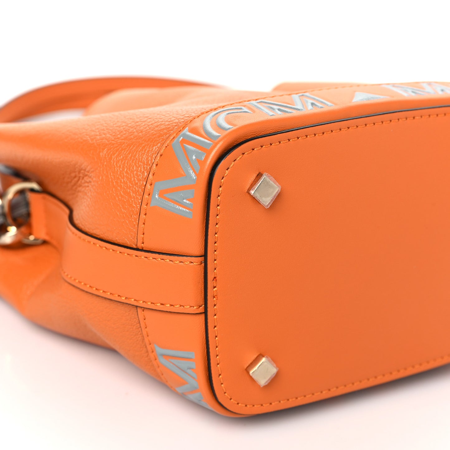 Goatskin Milano Mini Drawstring Bag Orange