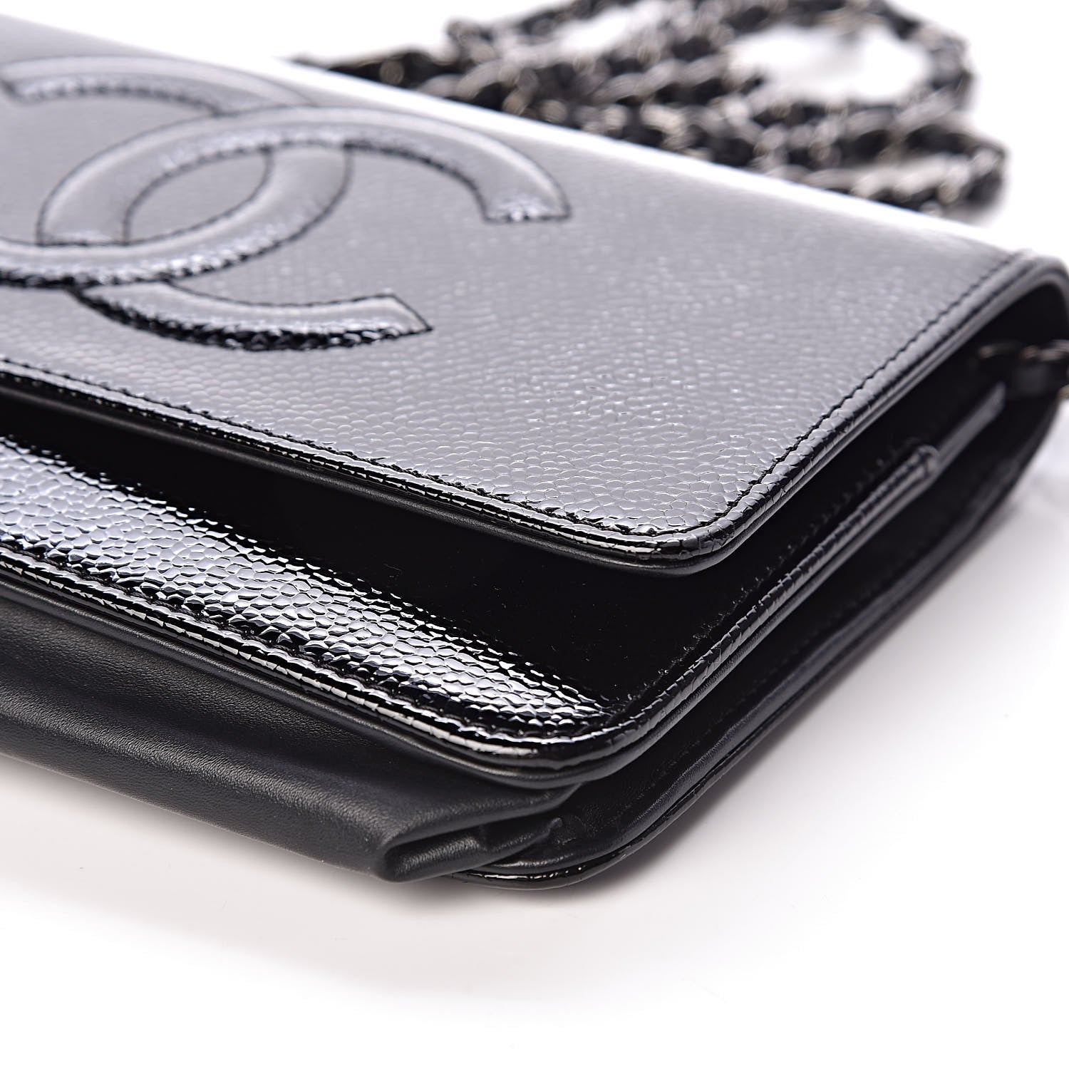Chanel Patent Caviar Timeless CC Wallet on Chain WOC Black 12 of 13