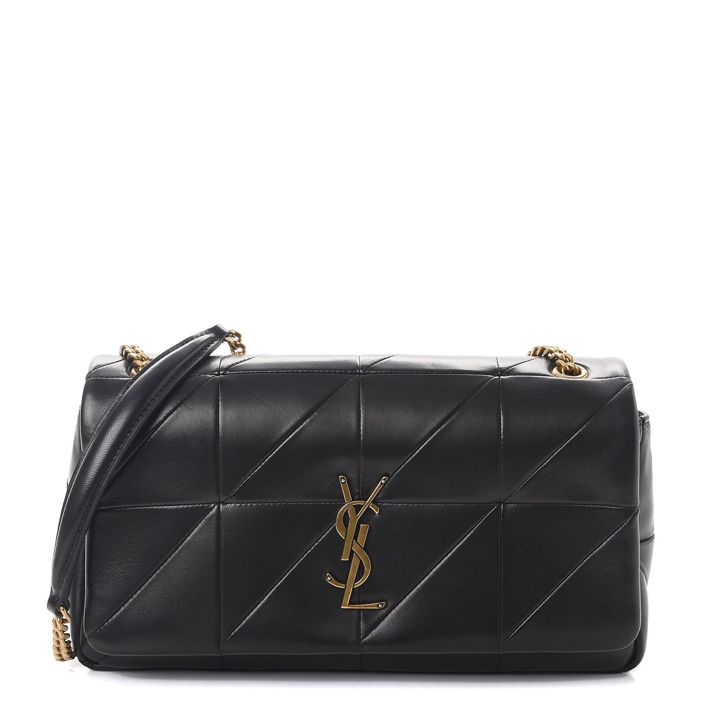 Lambskin Patchwork Monogram Medium Jamie Black