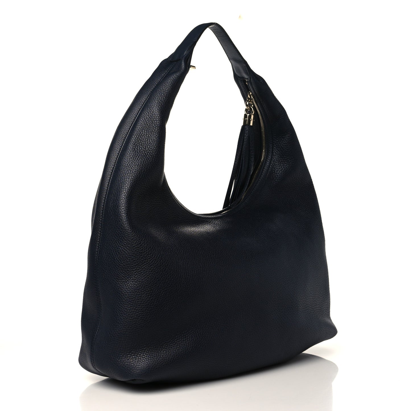 Pebbled Calfskin Large Soho Hobo Dark Blue