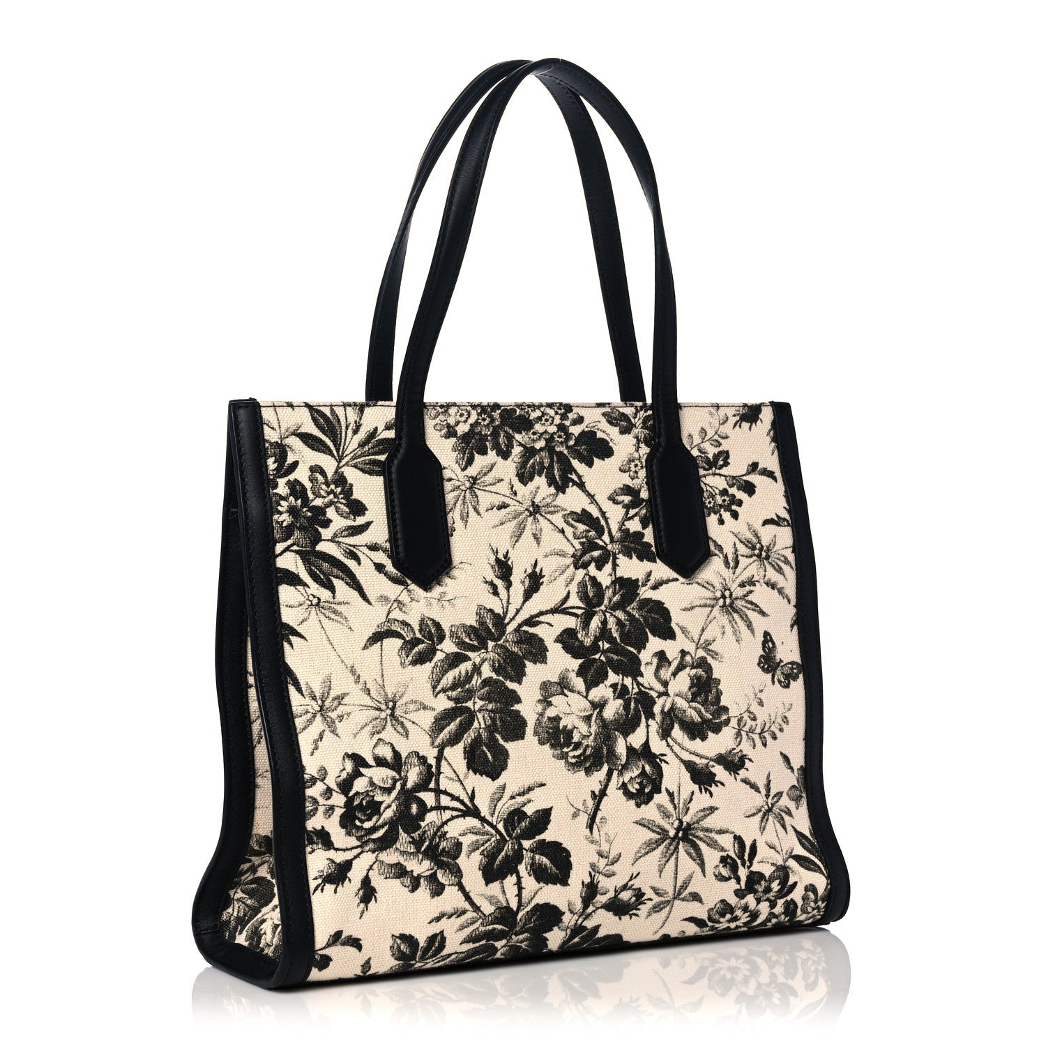 Gucci Canvas Herbarium Print Tote Black 3 of 14