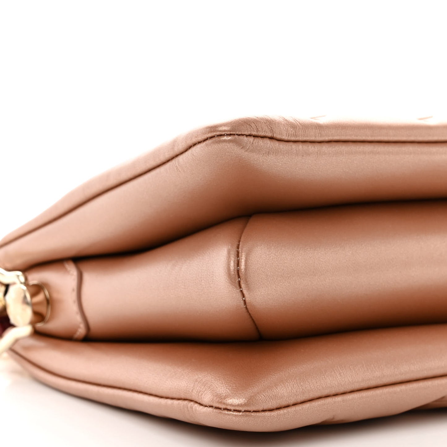 Metallic Lambskin Embossed Monogram Coussin BB Pink Gold