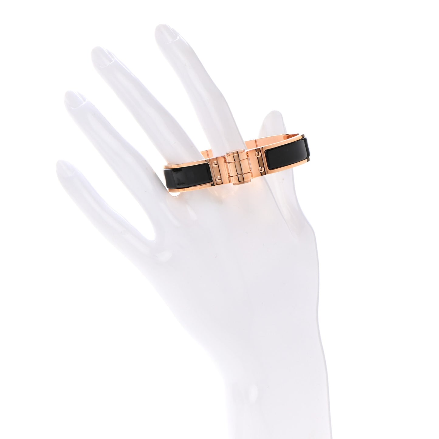 Enamel Charniere Uni Narrow Hinged Bracelet S Black