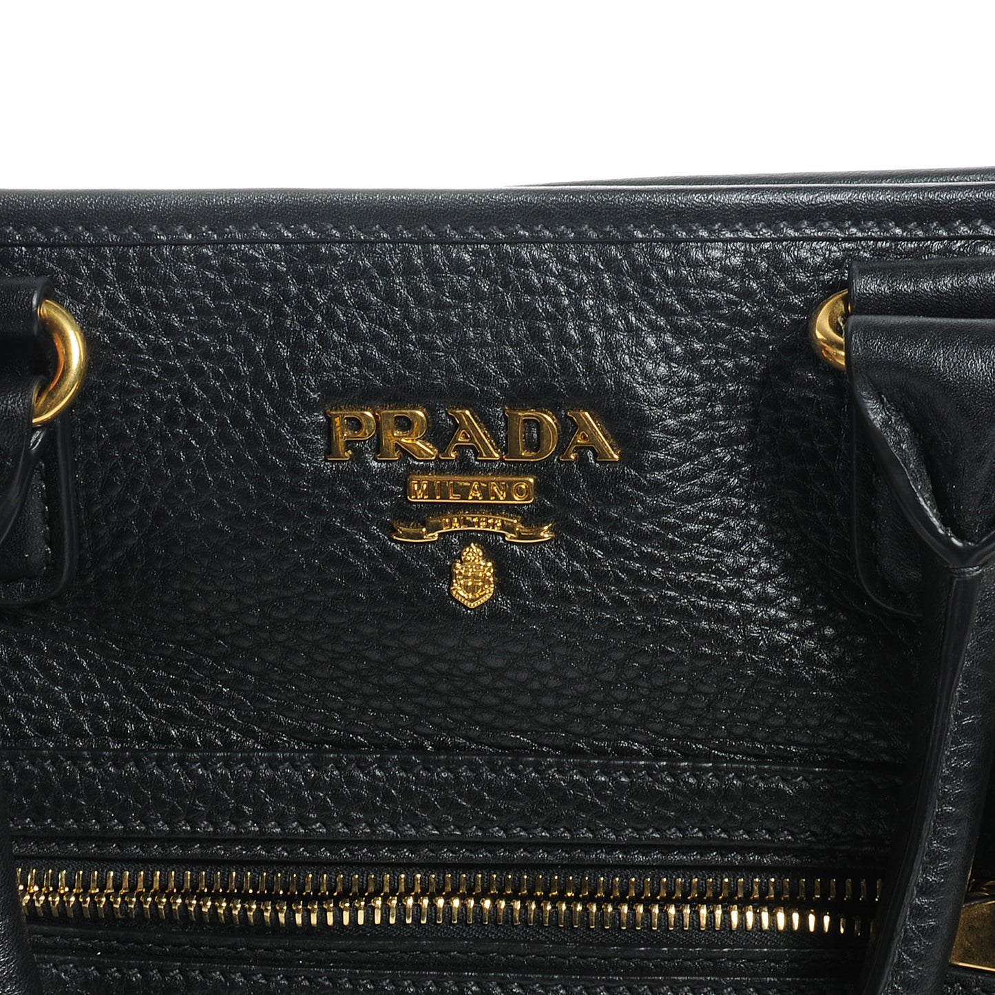 Deerskin Zipper Detail Tote Black