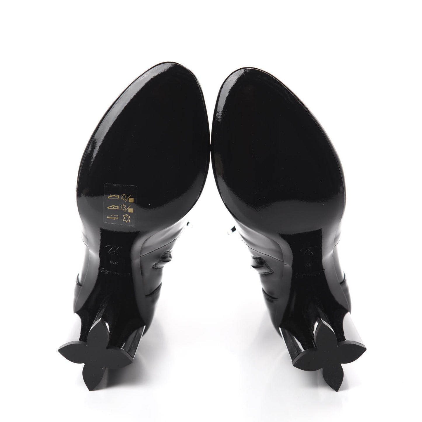 Patent Silhouette Ankle Boots 39 Black