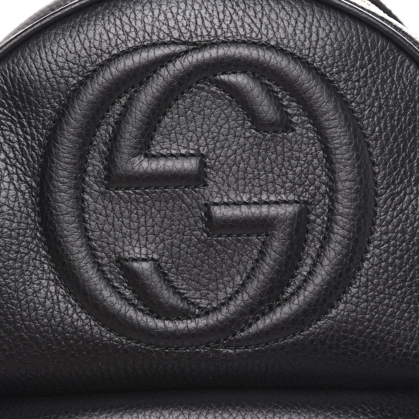 Pebbled Calfskin Soho Chain Backpack Black