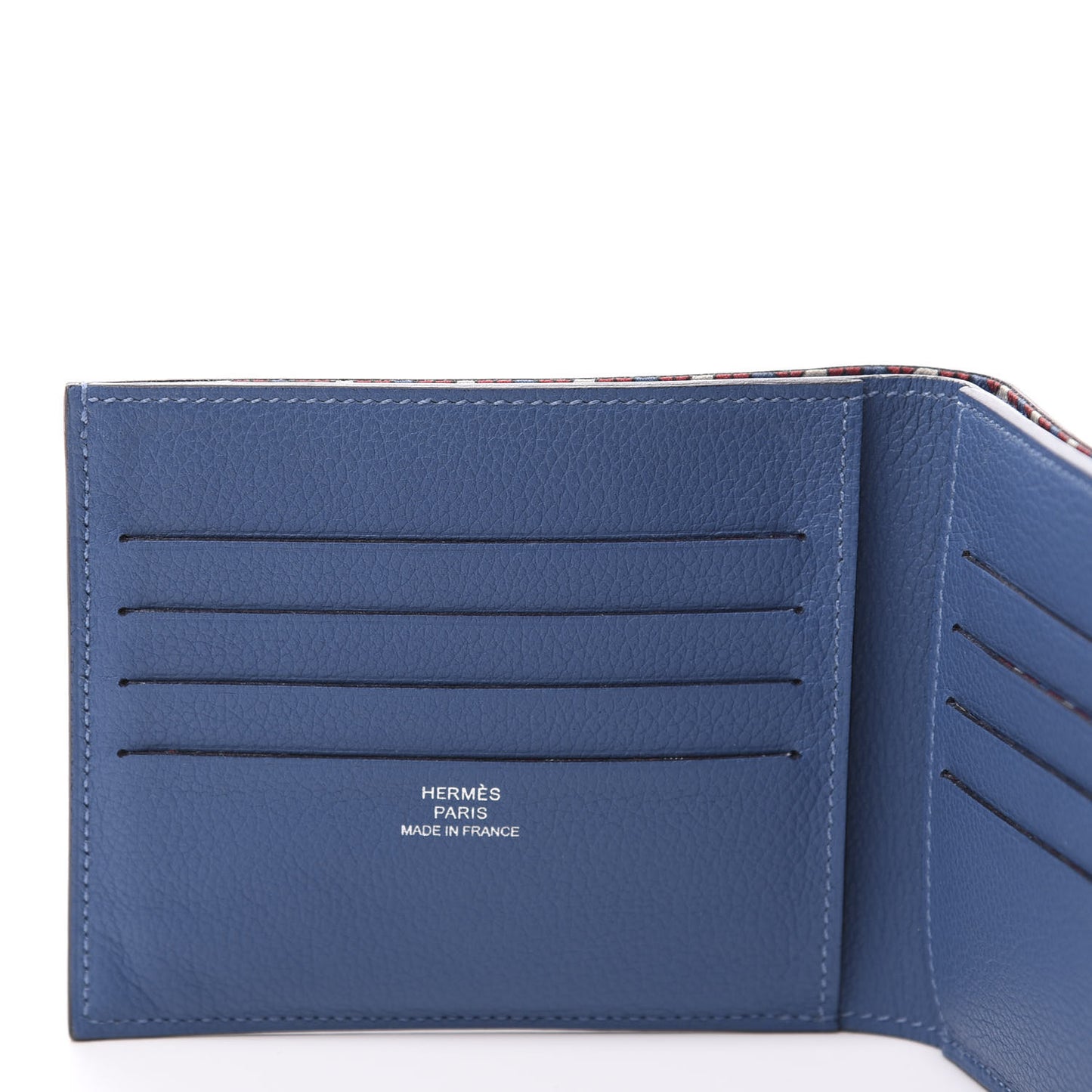 Evercolor Citizen Twill Compact Wallet Bleu de Galice Rouge Casaque Azur