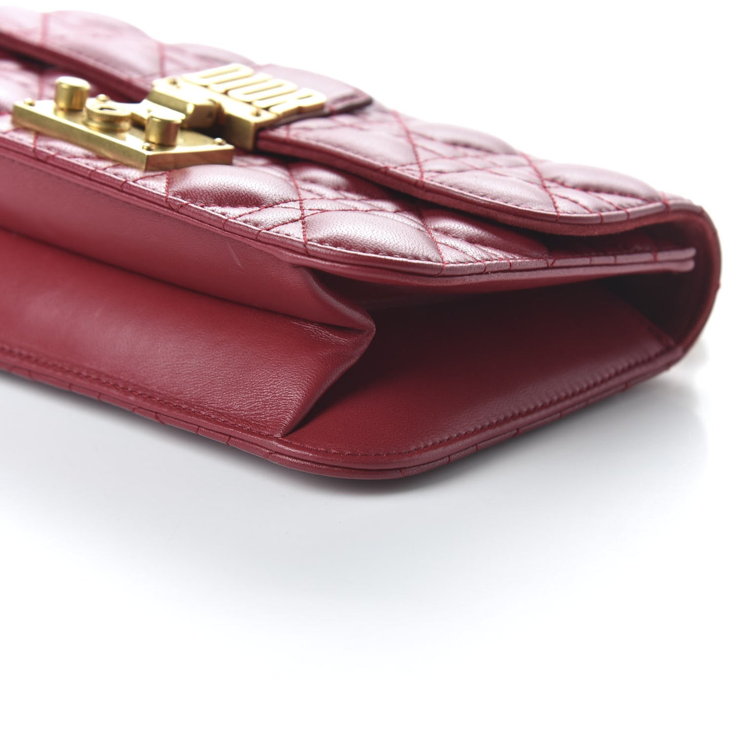 Lambskin Cannage Small Dioraddict Flap Bag Red