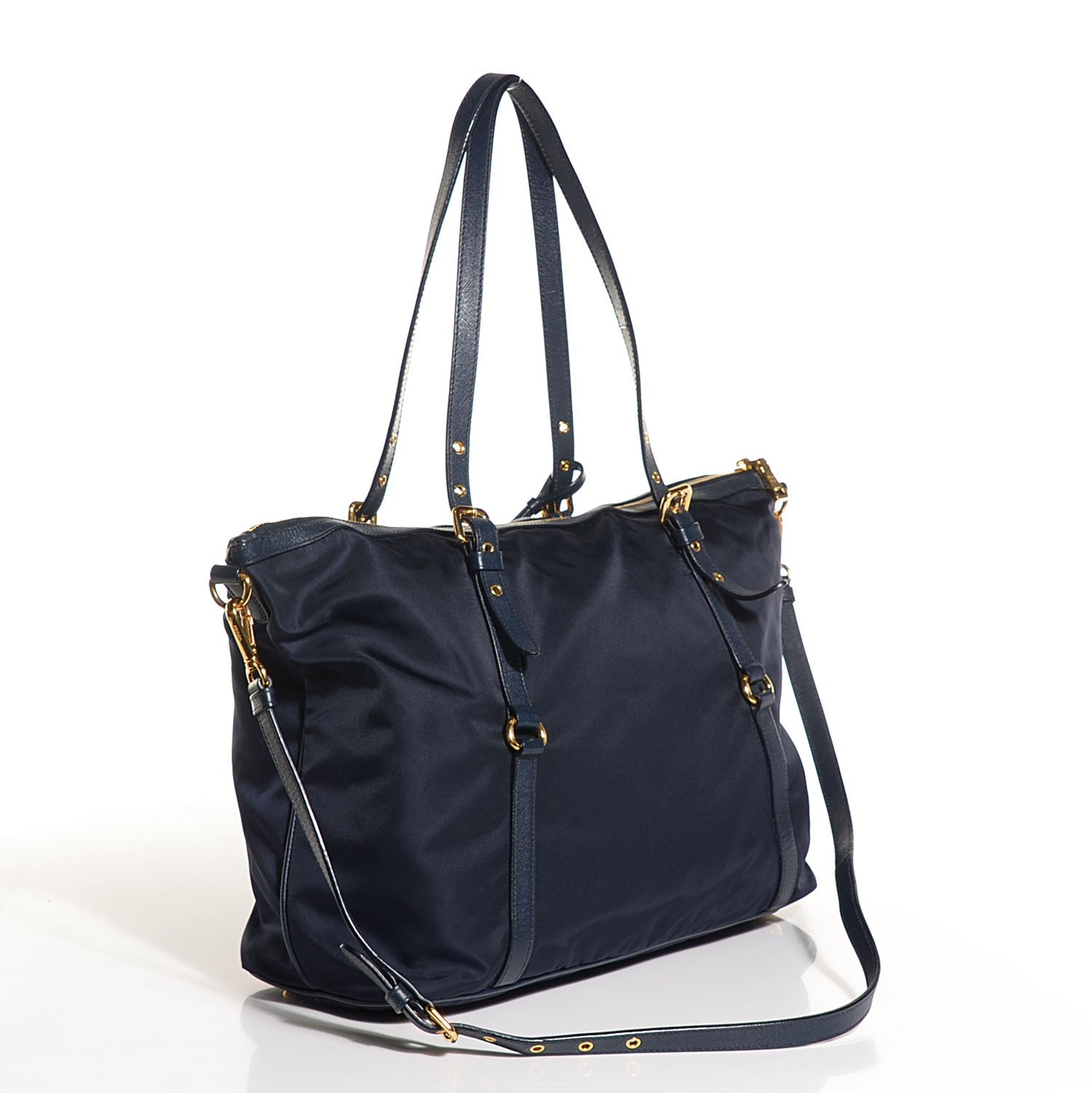 Prada Tessuto Nylon Saffiano Tote Baltico 3 of 11