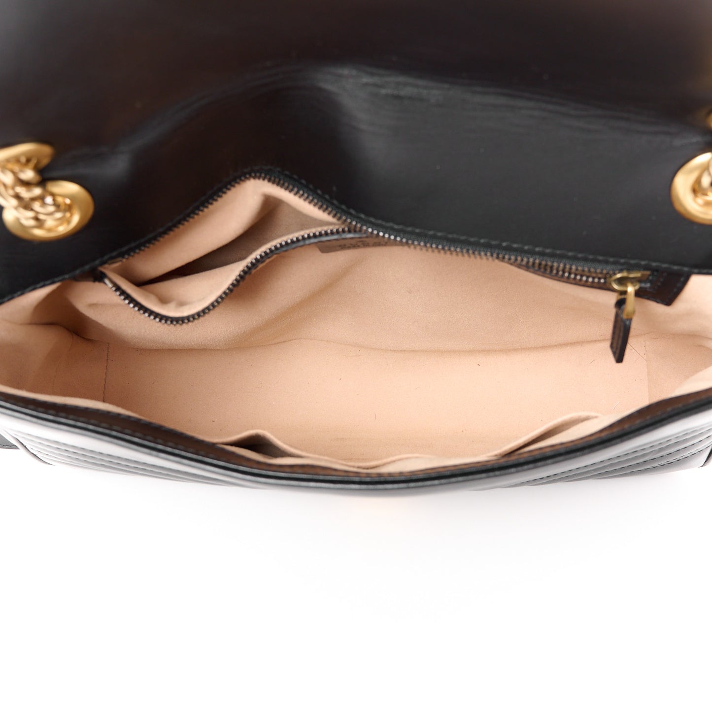 Calfskin Matelasse Medium GG Marmont Shoulder Bag Black
