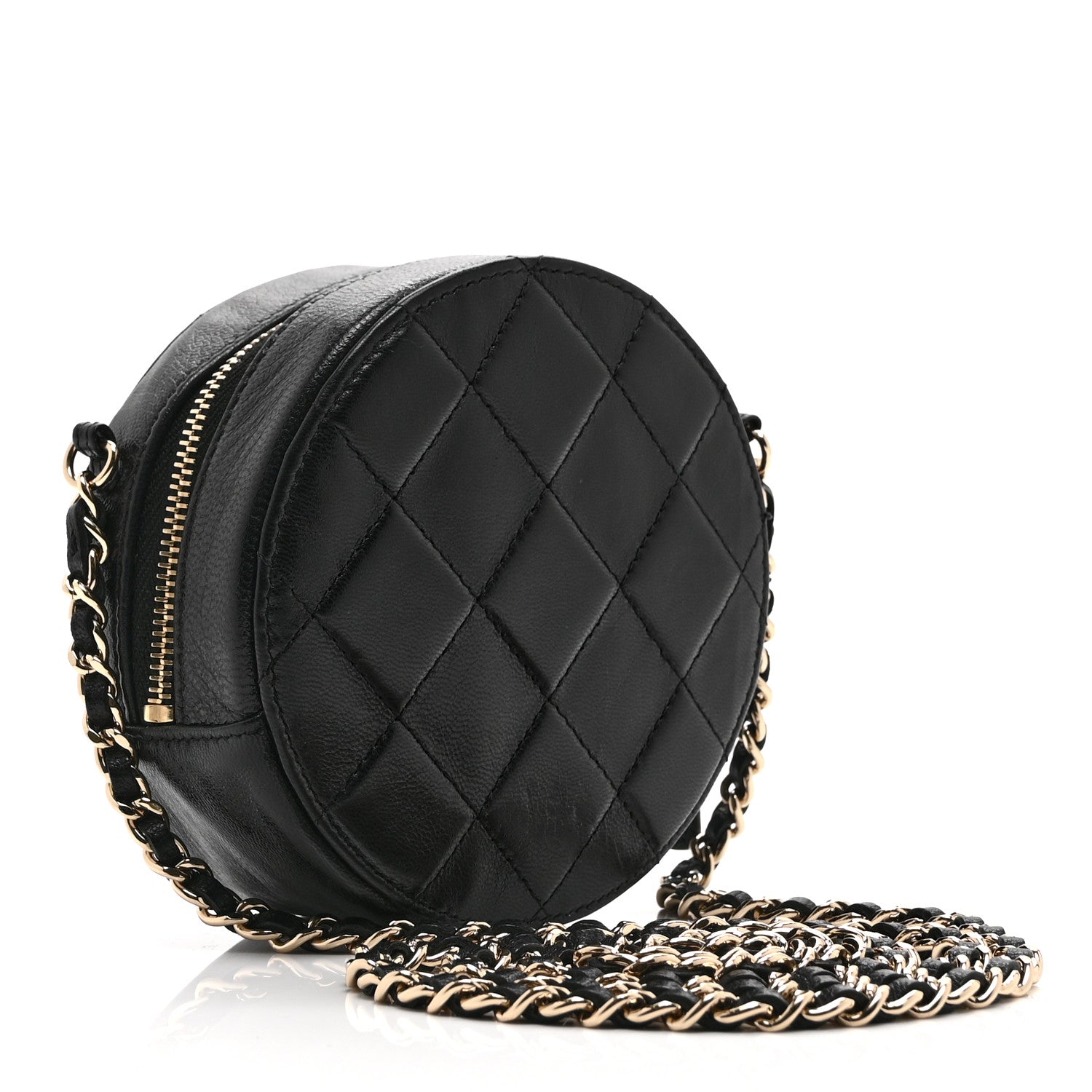 Chanel Calfskin Round Clutch With Chain Black 3 of 10