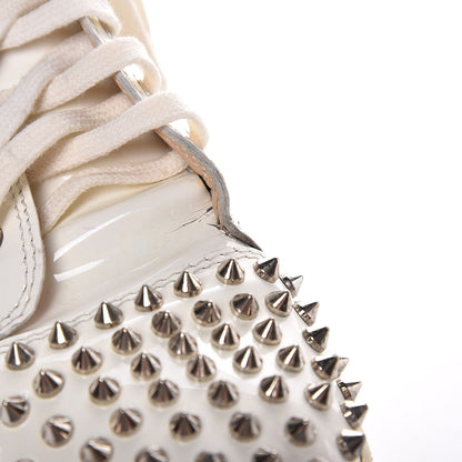Christian Louboutin Patent Louis Spikes Flat Sneakers 44 White 15 of 16