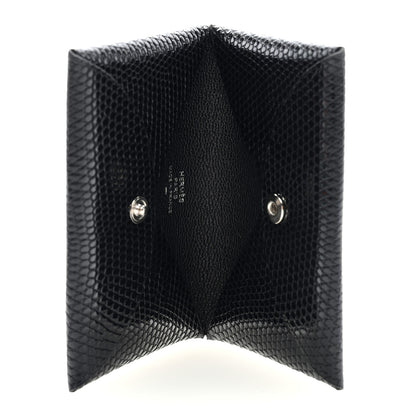 Hermes Lizard Calvi Card Case Black 5 of 6