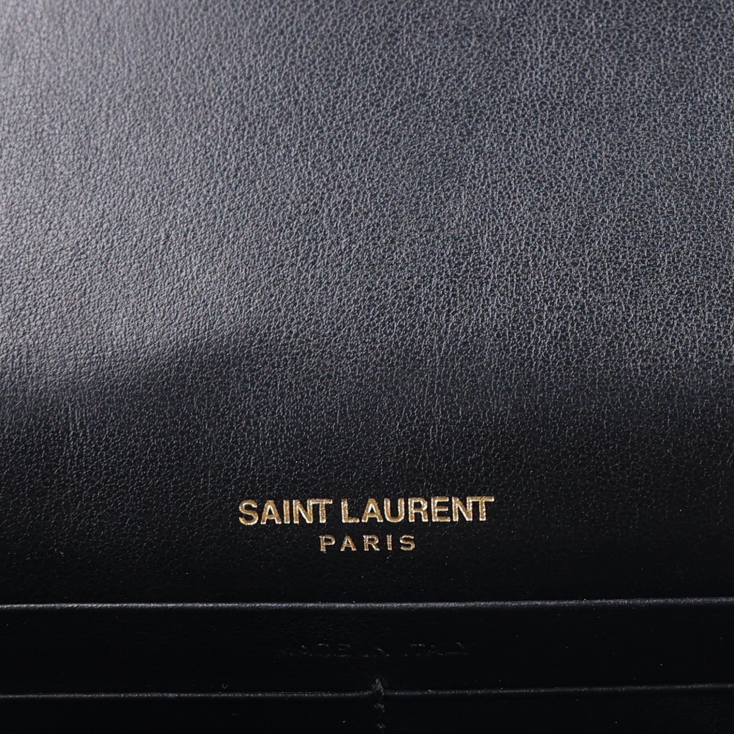 Saint Laurent Calfskin Crocodile Embossed Kate Monogram Tassel Chain Wallet Black 5 of 10