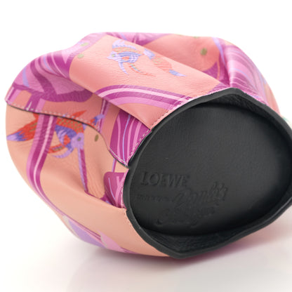 Loewe Calfskin Paula's Ibiza Printed Elephant Crossbody Bag Pink White 7 of 8