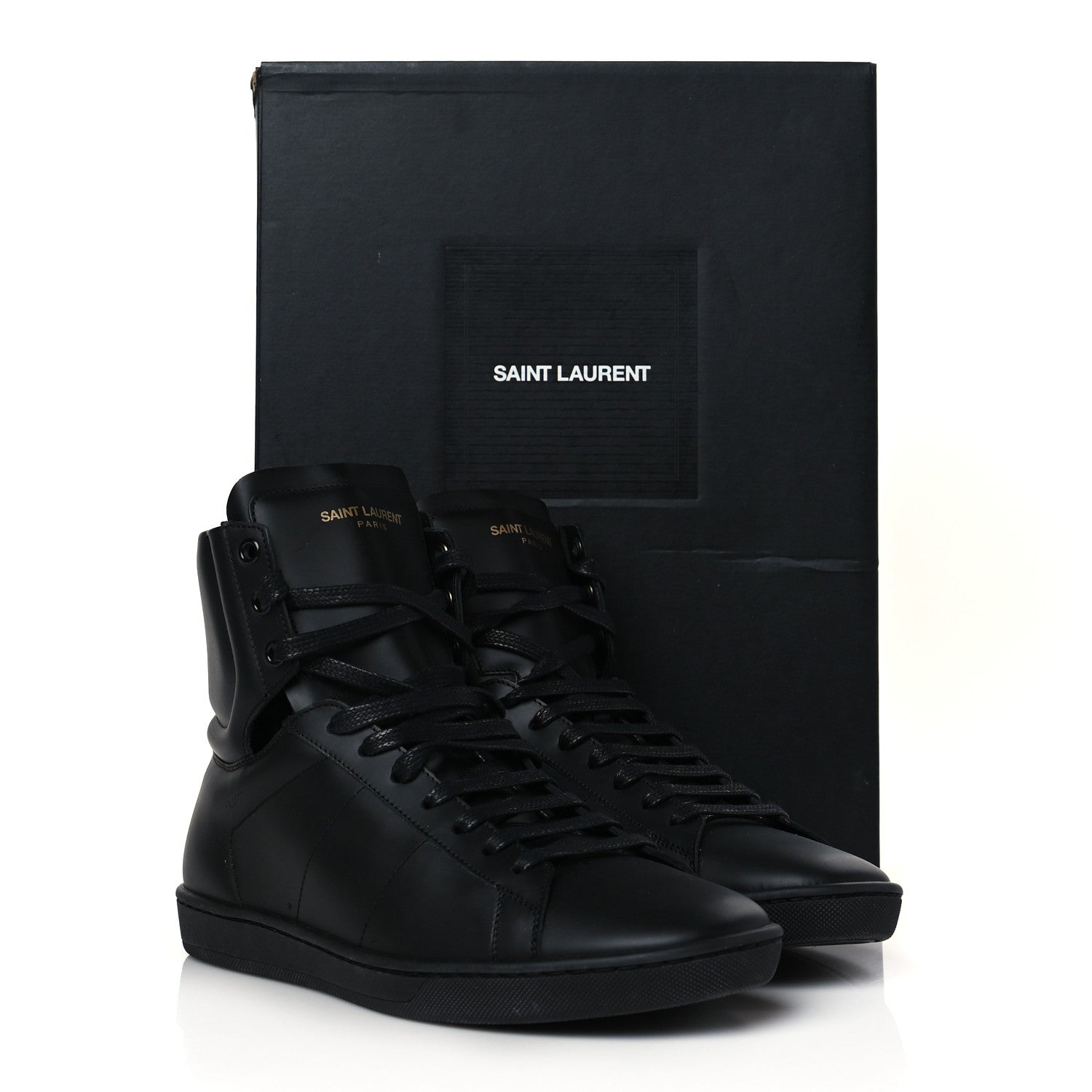 Saint Laurent Calfskin Mens Court Classic SL/01H High Top Sneakers 39 Black 9 of 9