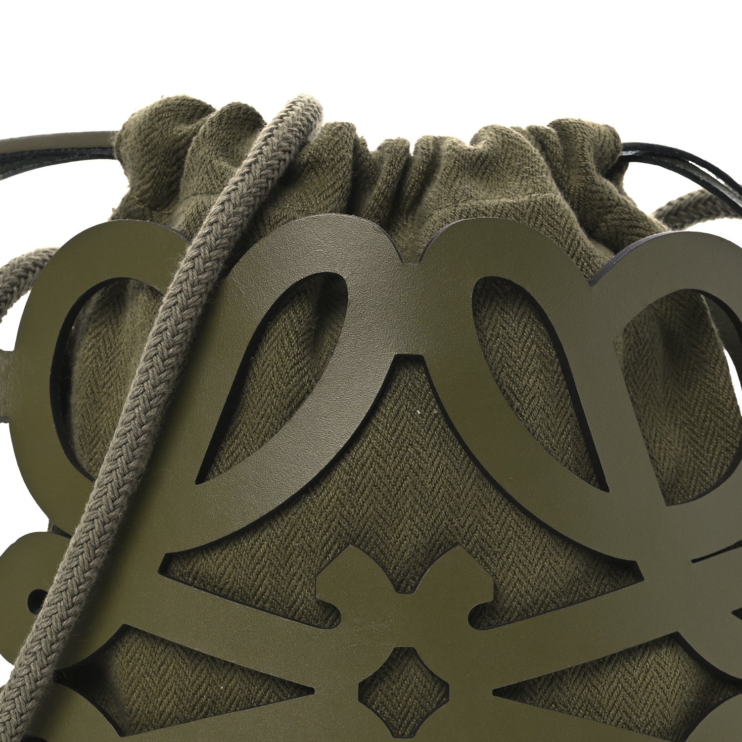 Loewe Smooth Calfskin Paula's Ibiza Small Anagram Cutout Tote Olive 8 of 11