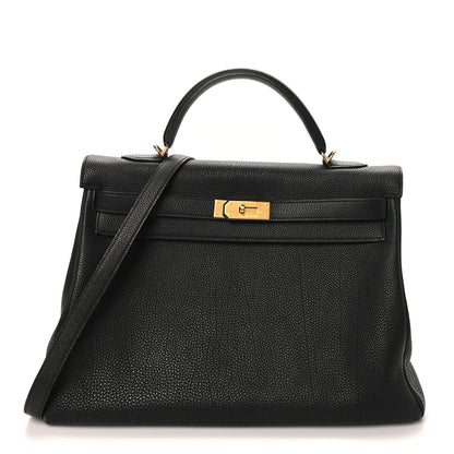 Hermes Togo Kelly Retourne 40 Black 1 of 11